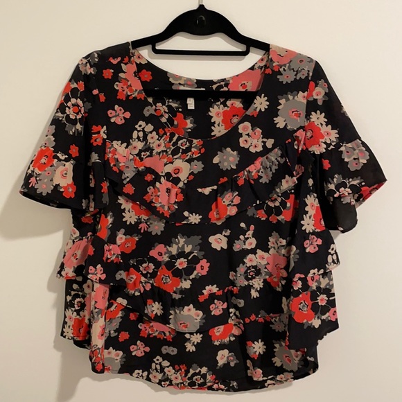 JOIE | EUC Flowered ruffled blouse - Picture 1 of 5